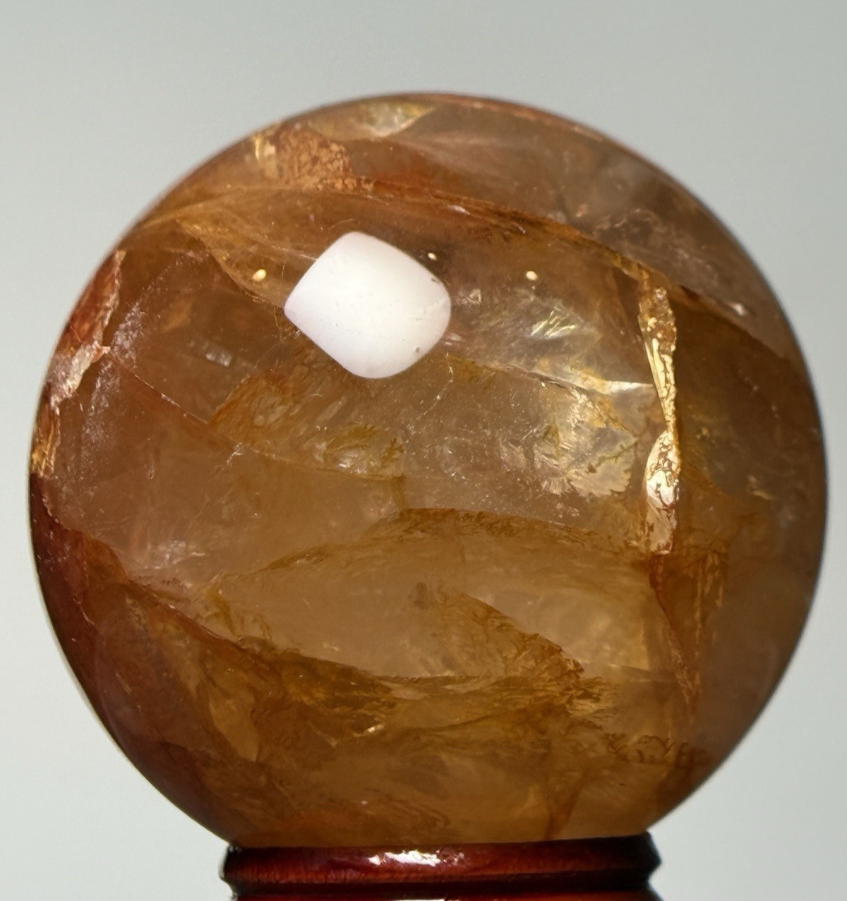 50mm FIRE QUARTZ SPHERE – Red Hematoid Crystal Ball Mineral Chakra Reiki Witch