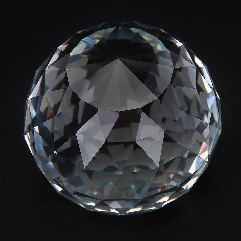 50mm-200mm Cut Crystal Sphere Prisms Glass Ball Faceted Gazing Suncatcher Crafts