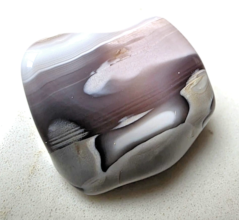 3 POLISHED BOTSWANA AGATEs , Bands , eyes , Pinks . Nice Lot 42.7 grams