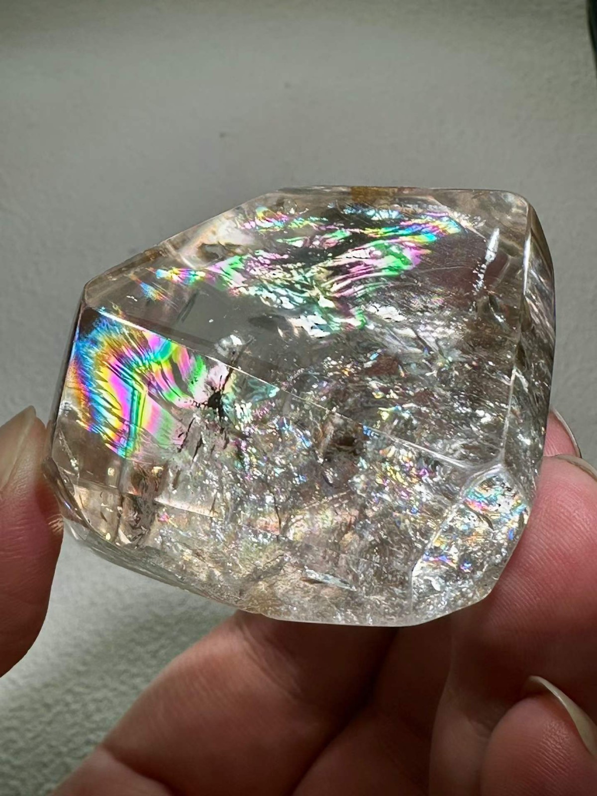 1pc Natural Rainbow White Quartz Freeform Crystal Energy Reiki Healing Decor