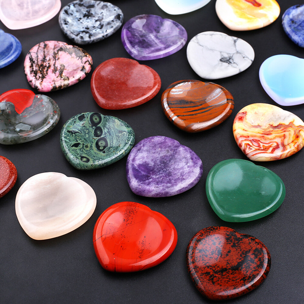 Heart Thumb Worry Stone Pocket Palm Healing Crystal Chakra Reiki Meditation