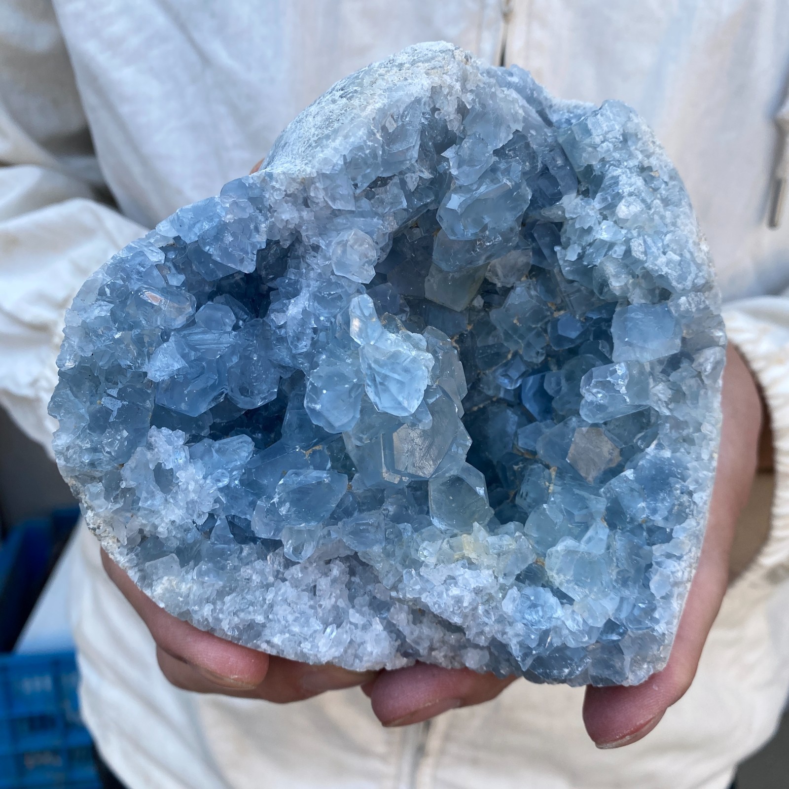 3.9LB Celestite Cluster Blue Geode Crystal Rock Yoga Meditation Reiki Decor
