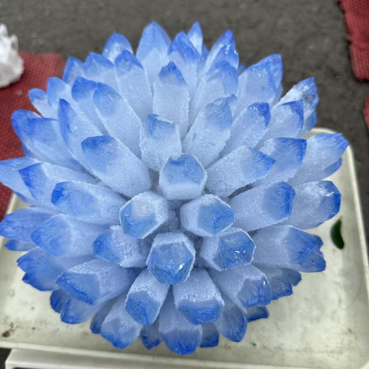 New Find blue Phantom Quartz Crystal Cluster Mineral Specimen Healing 12LB+ 1pc