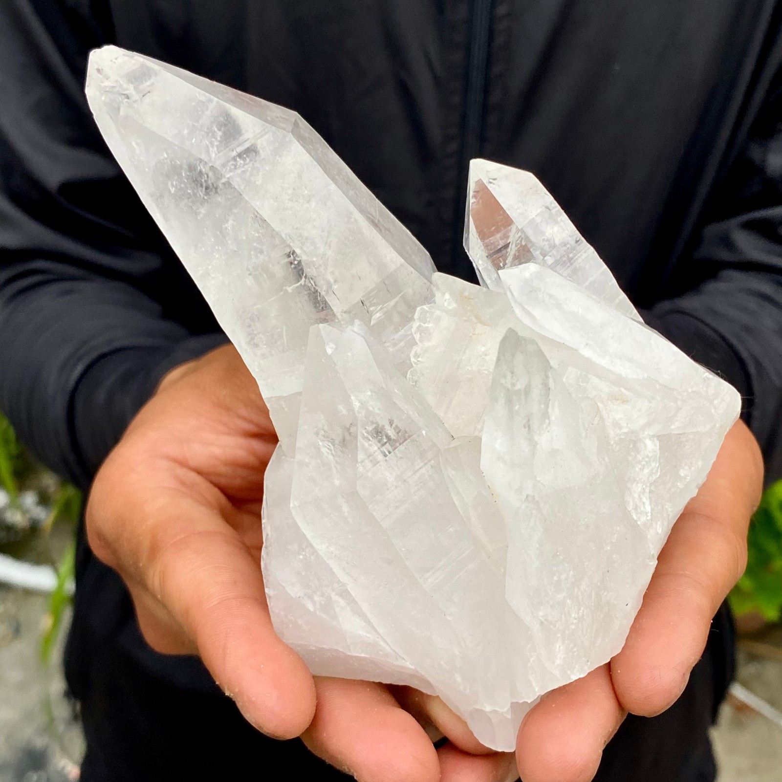 457G A+++ Natural white Crystal Himalayan quartz cluster /mineralsls