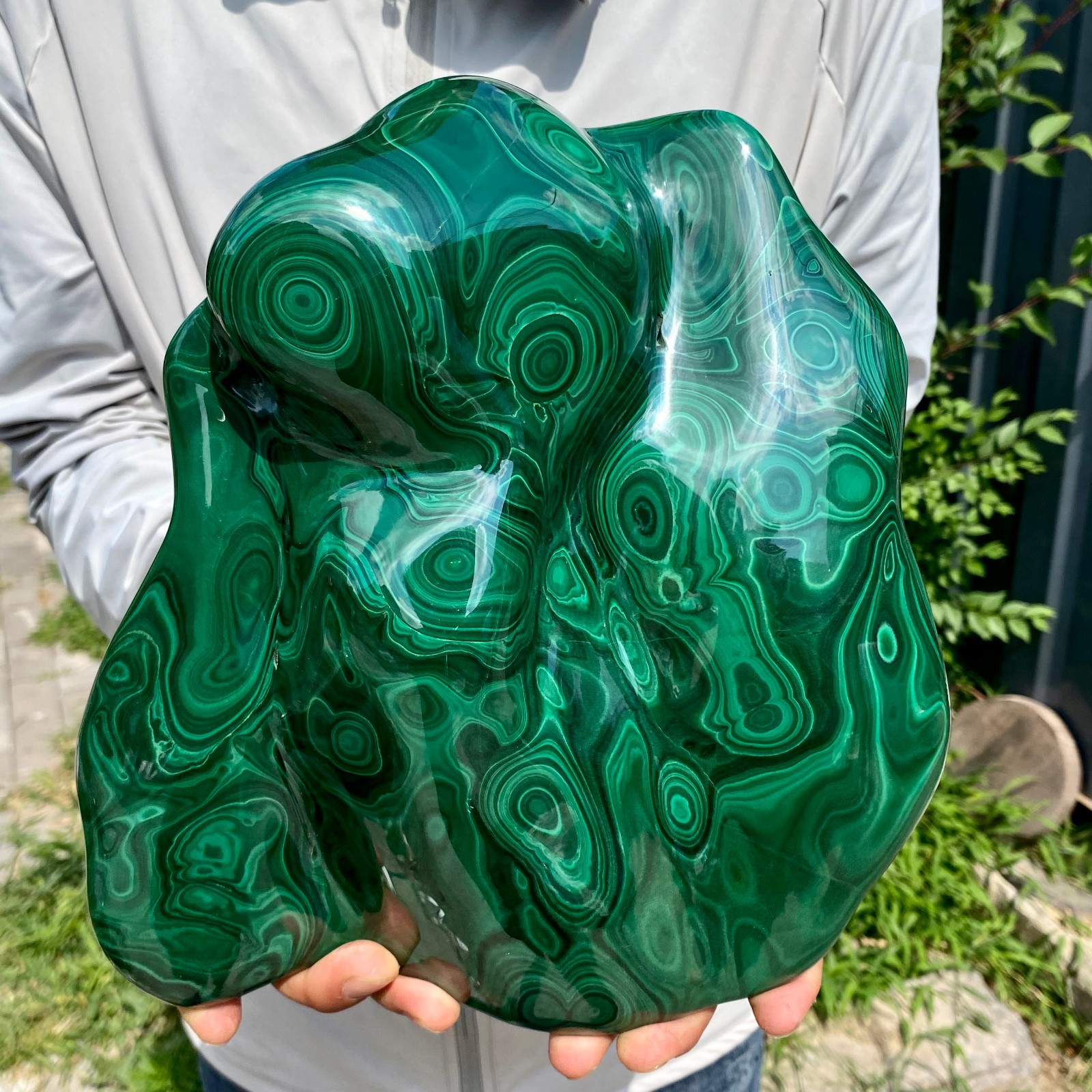 16.42LB Natural glossy Malachite transparent cluster rough mineral sample