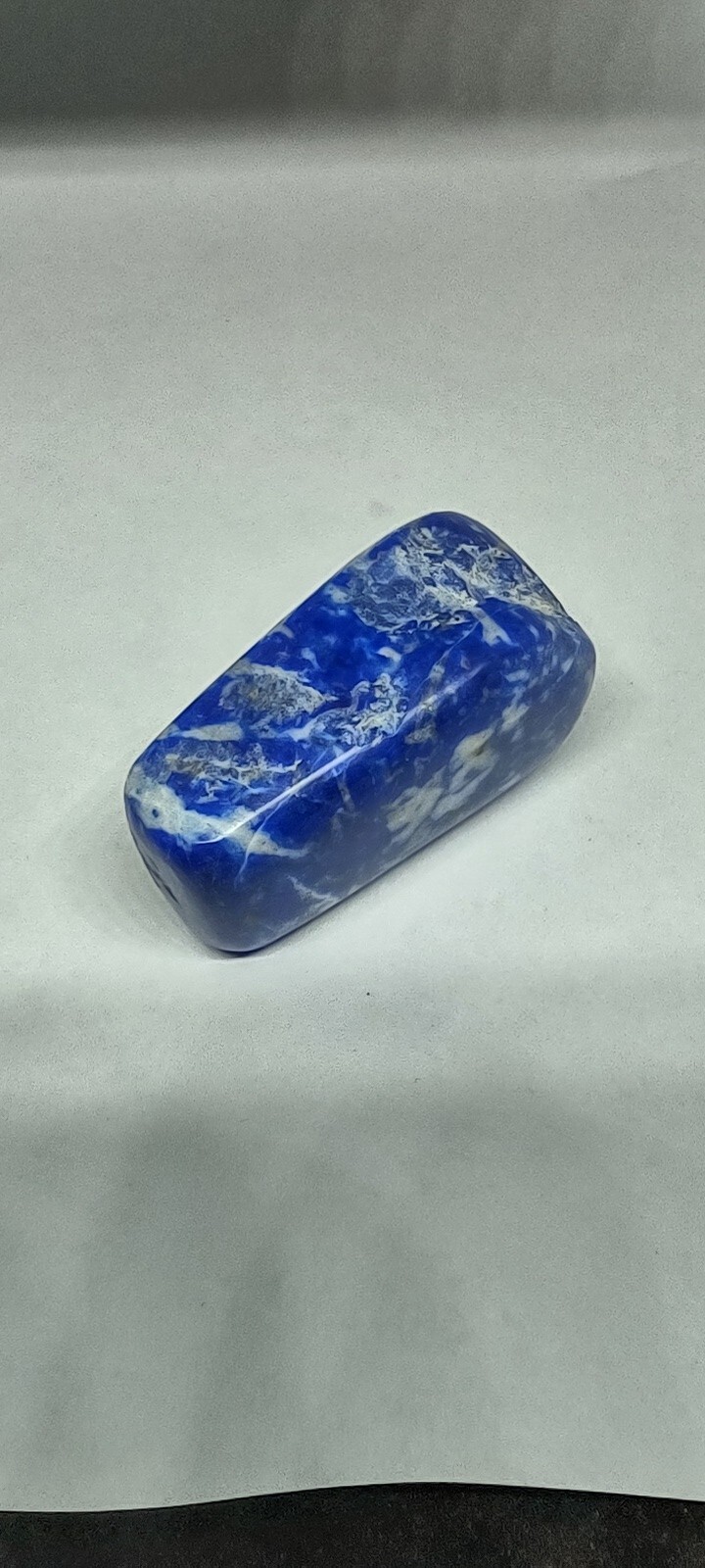 Lapis Lazuli Palm Stone Carved And Polished Rough On Back Side Afghanistan