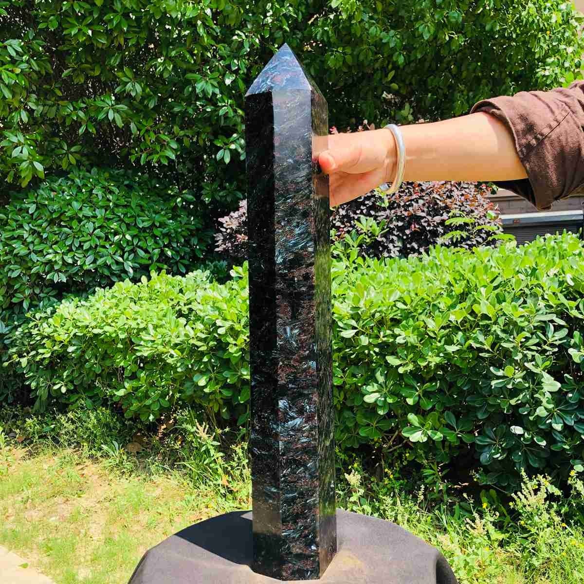 16.23LB Natural Fireworks Stone Obelisk Quartz Tower Crystal Wand Point Healing