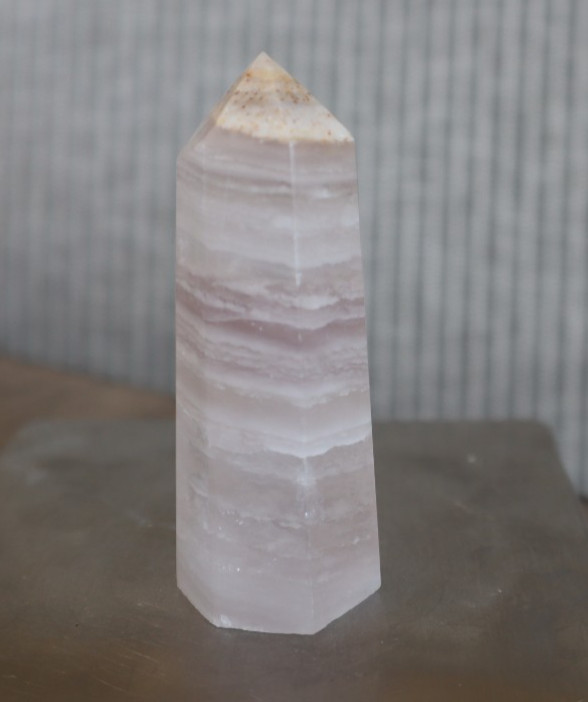 SILKY FLUORITE POINT 2.84 INCHES TALL/ 81.1 GRAMS