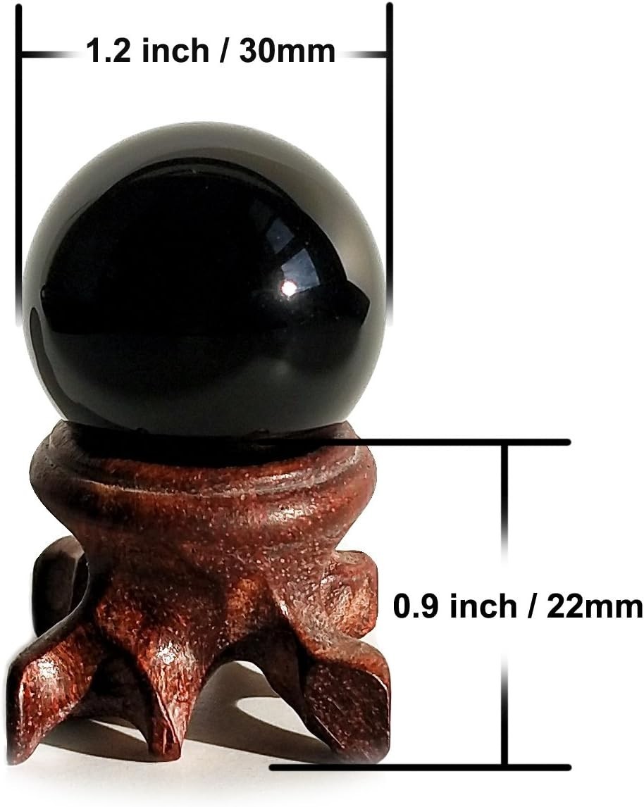 Elegant Black Obsidian Sphere with Stand, Ideal for Meditation & Energy Balance