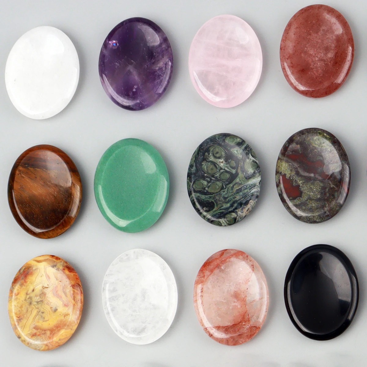NATURAL CRYSTAL Worry Stone Palm Stone Polished Thumb Stone