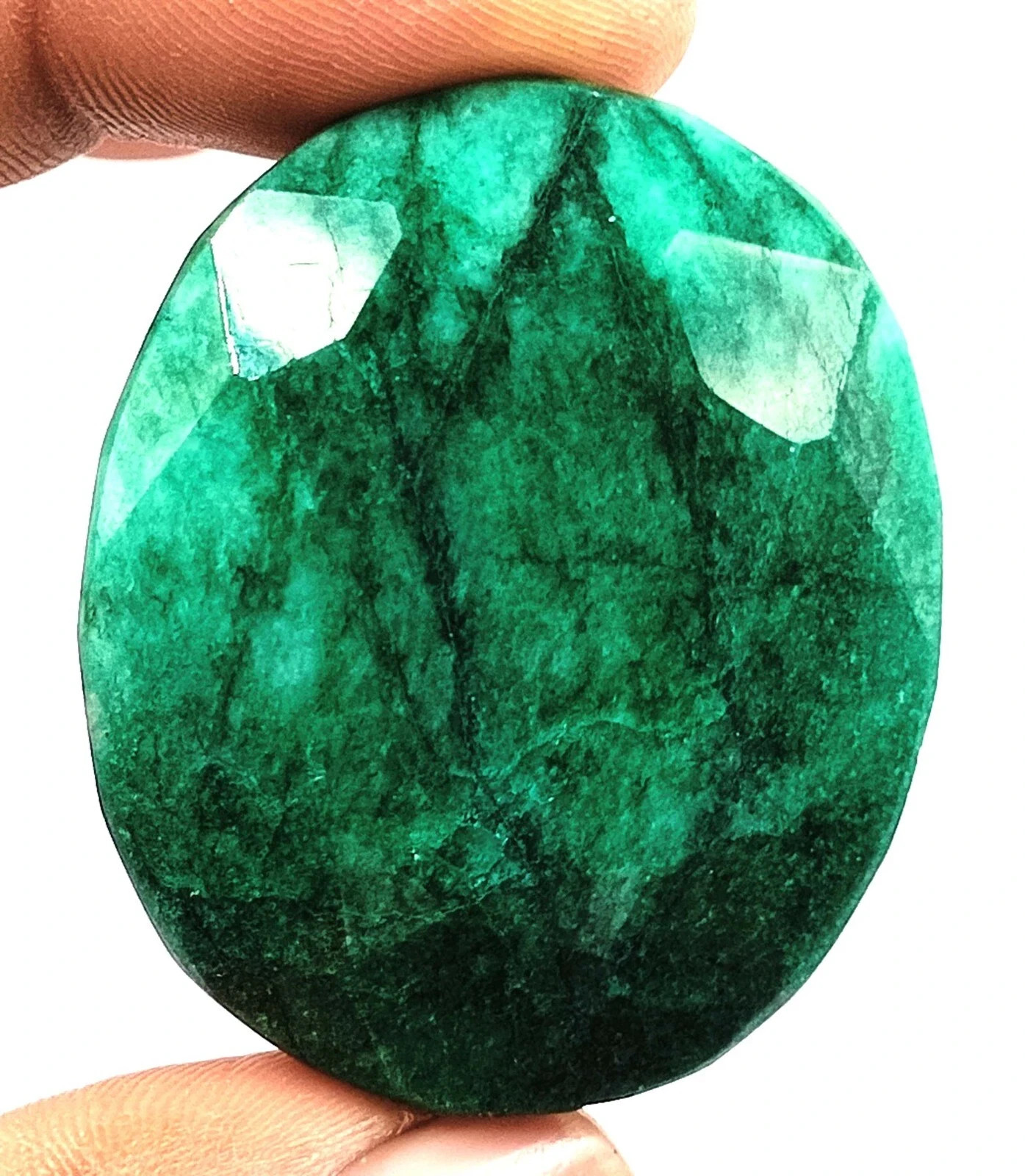 Uncut 260.00 Ct NATURAL DARK GREEN EMERALD OVAL CUT HUGE LOOSE GEMSTONE .