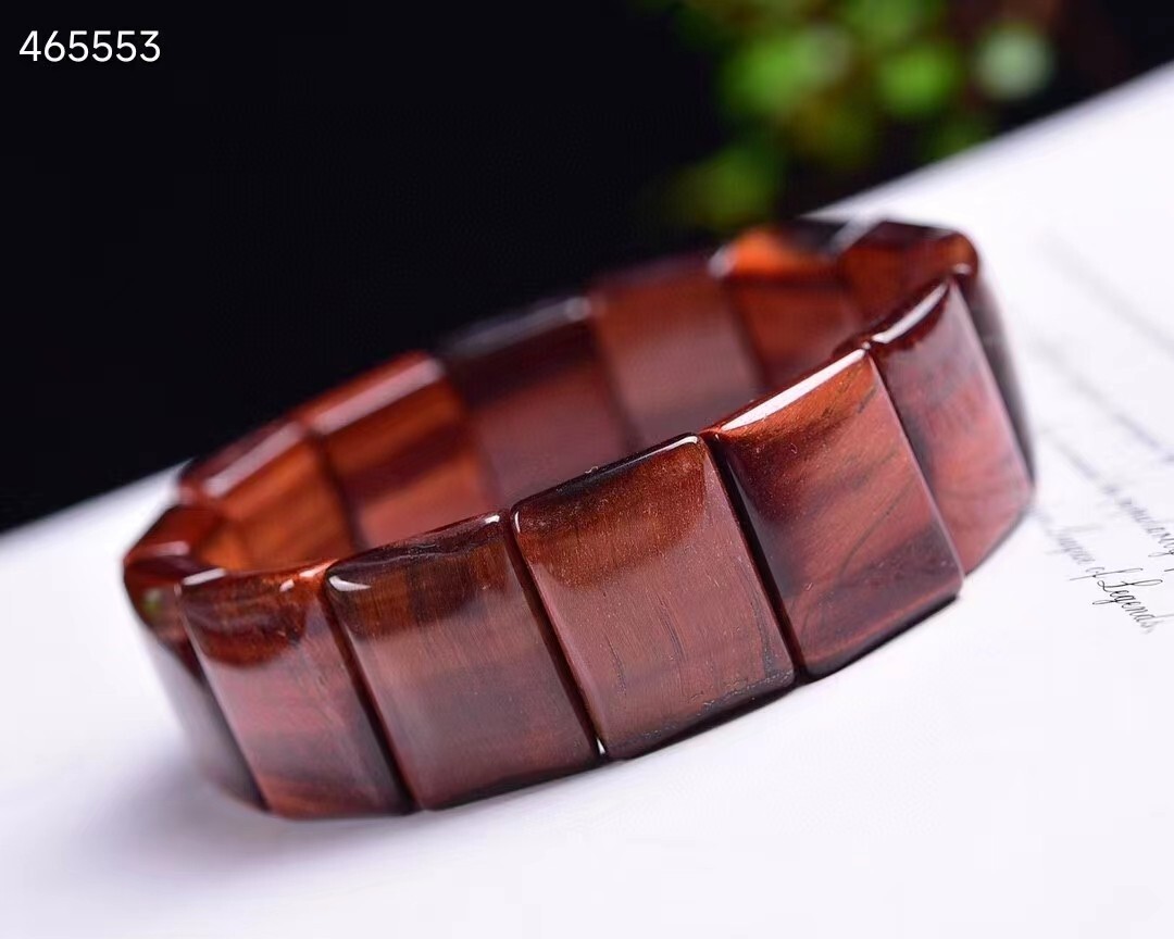 Genuine Natural Red Tiger Eye Gemstone Rectangle Beads Bracelet 15x20mm AAAA