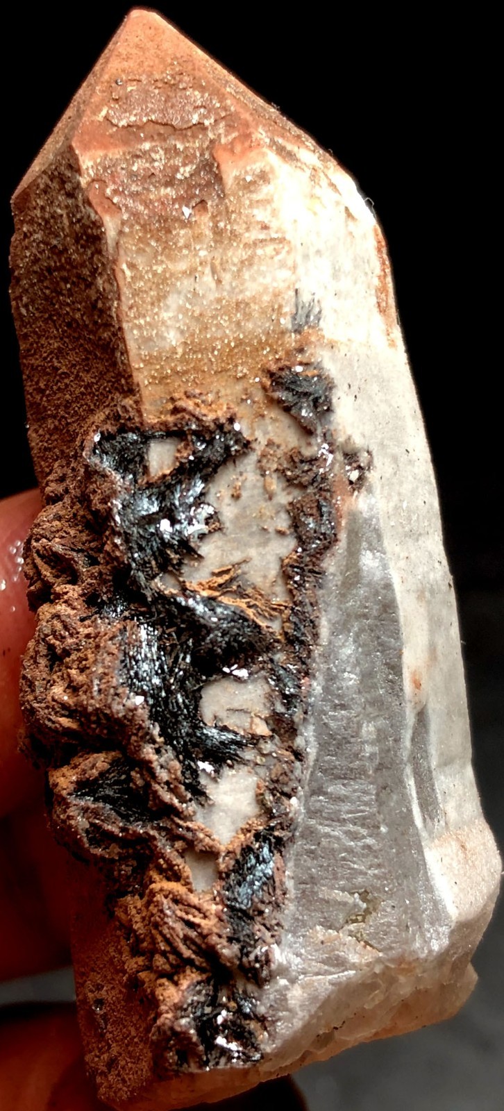 45g RAW RED Mud skeletal Elestial Candle QUARTZ Crystal &Specular Hematite u271
