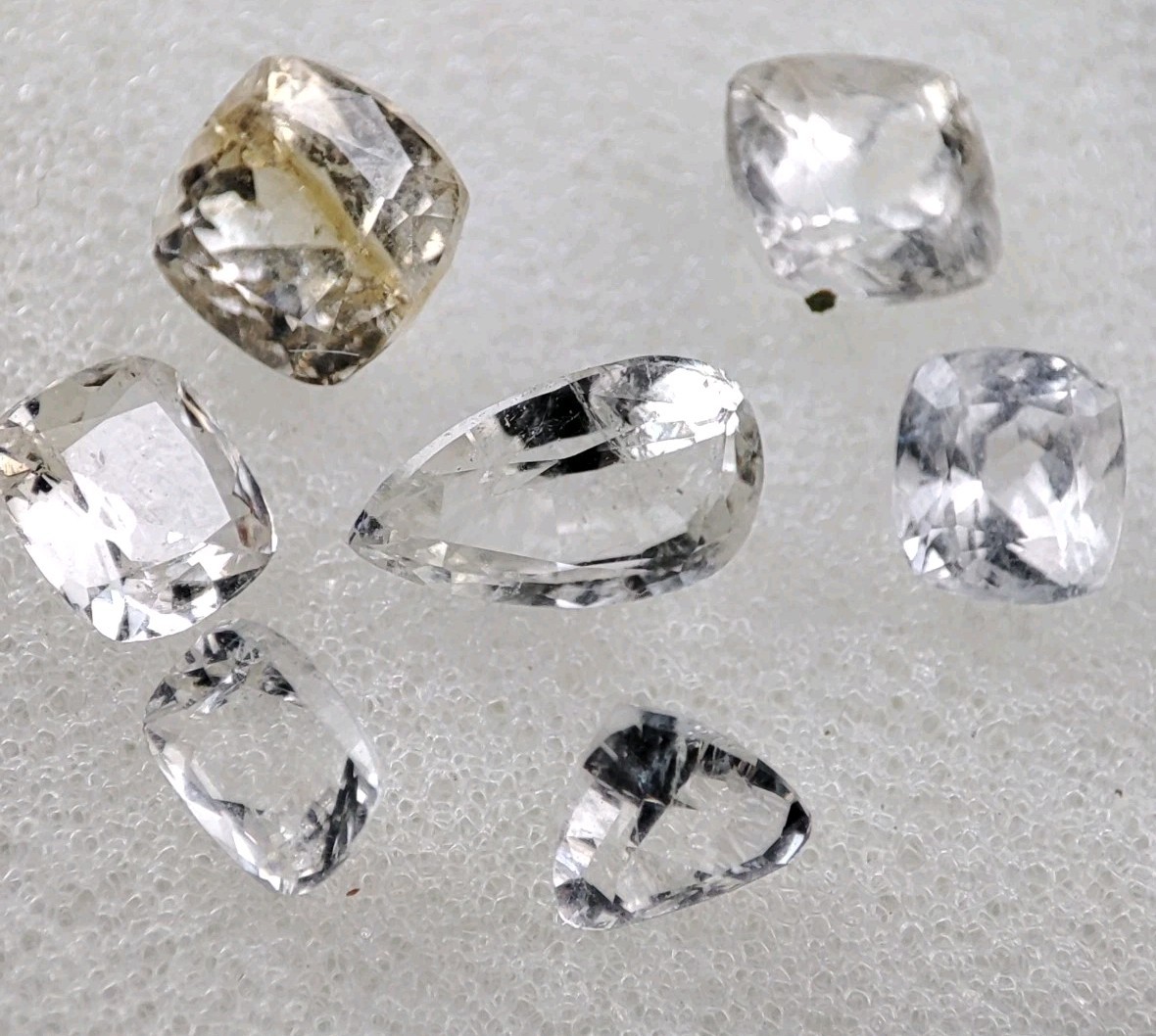 7-pcs Rare Leuco Garnet Aka (color change) White Grossular Garnet, Faceted-Zagi