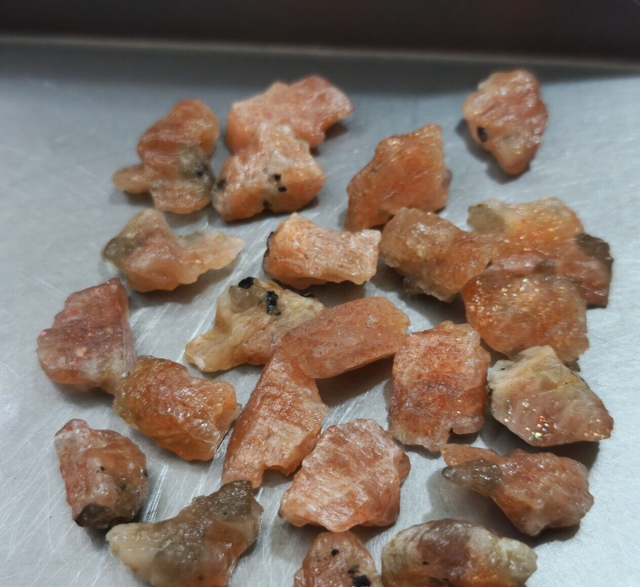 Unique Rare Sunstone Raw 23 Pcs Lot Size 12-16 MM Sunstone Rough Loose Gemstone