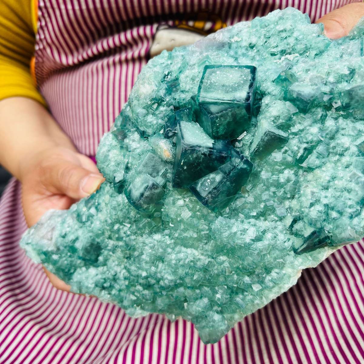 5.94LB Natural Fluorite Cluster Crystal Mineral Specimen Energy Reiki Healing
