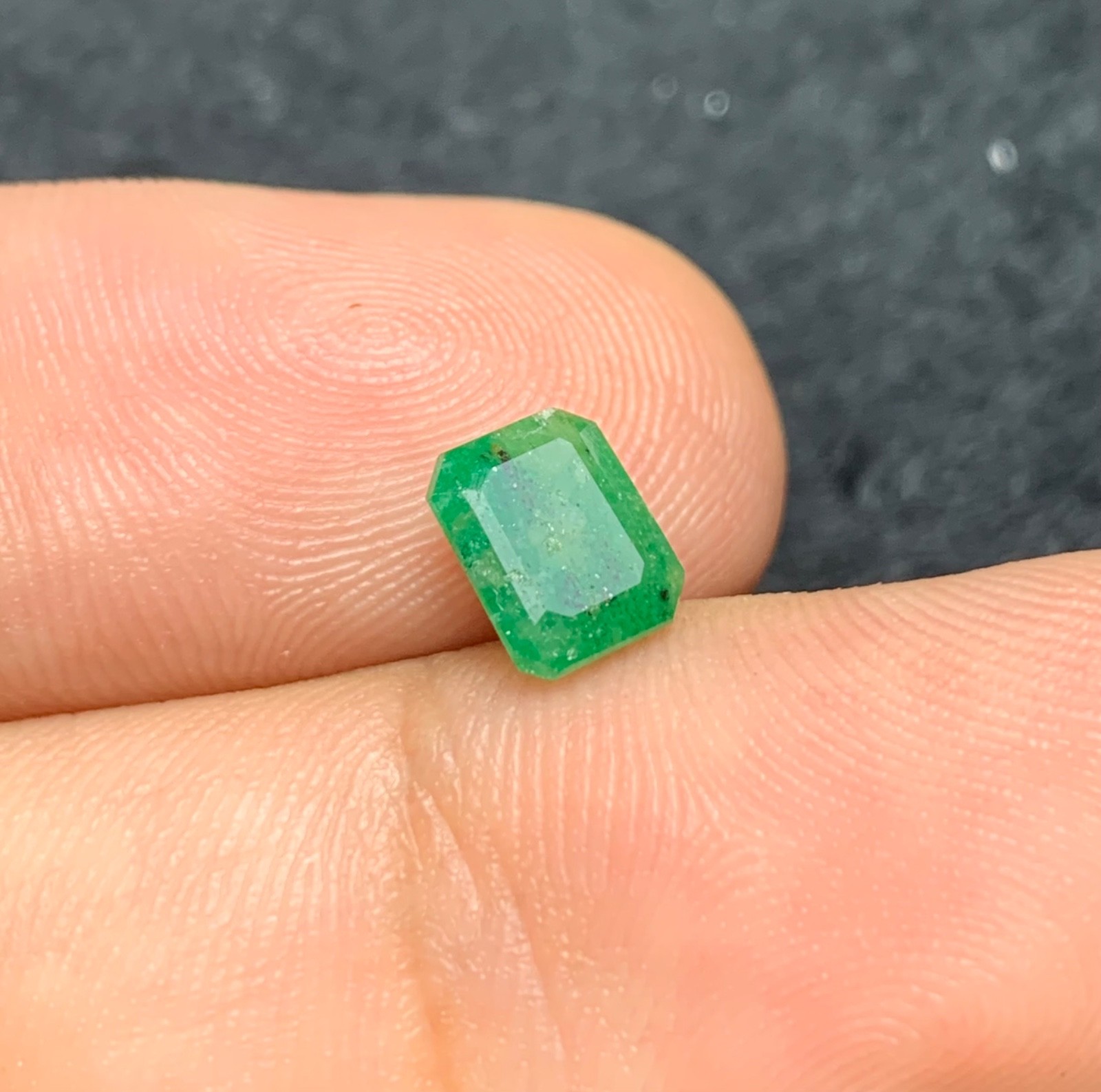 1.45 Cts Natural Emerald Faceted Gemstone from Pakistan.