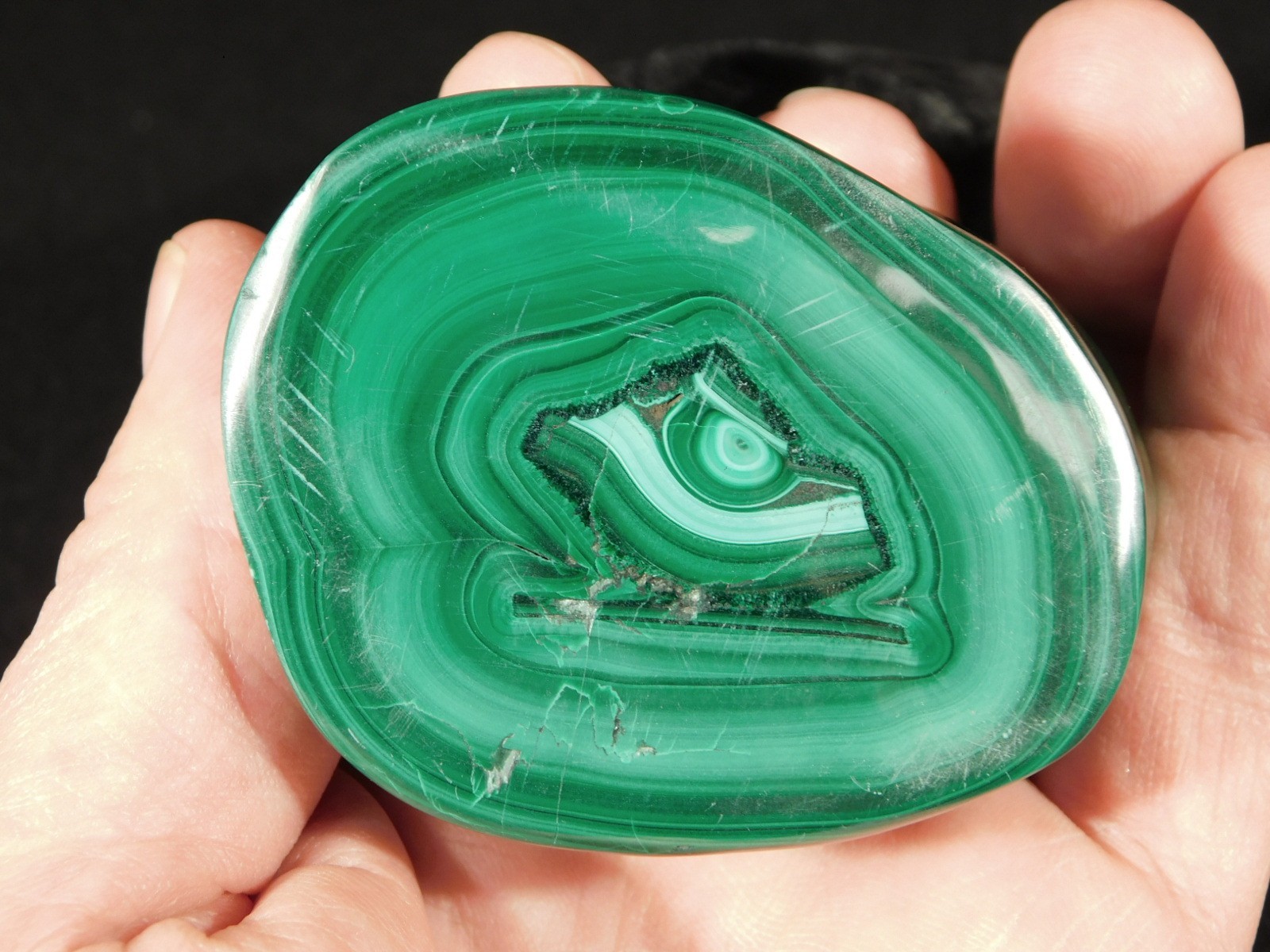 Big! Polished Deep GREEN Malachite STALACTITE or Stalagmite From the Congo 356gr