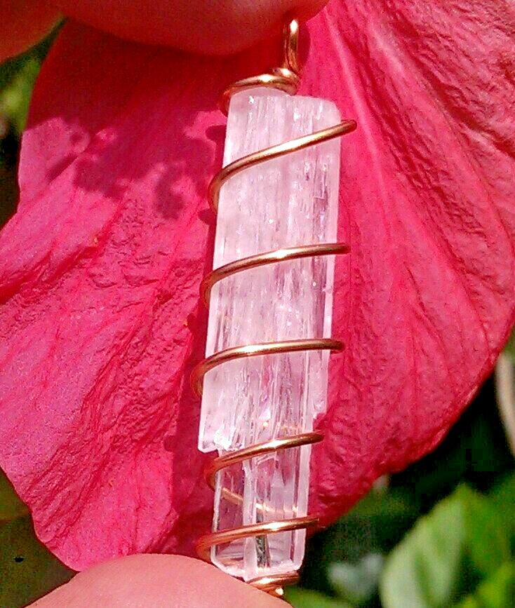 Natrolite Crystal Necklace Hand Wrapped in Copper! Synergy 12 Natrolite Pendant