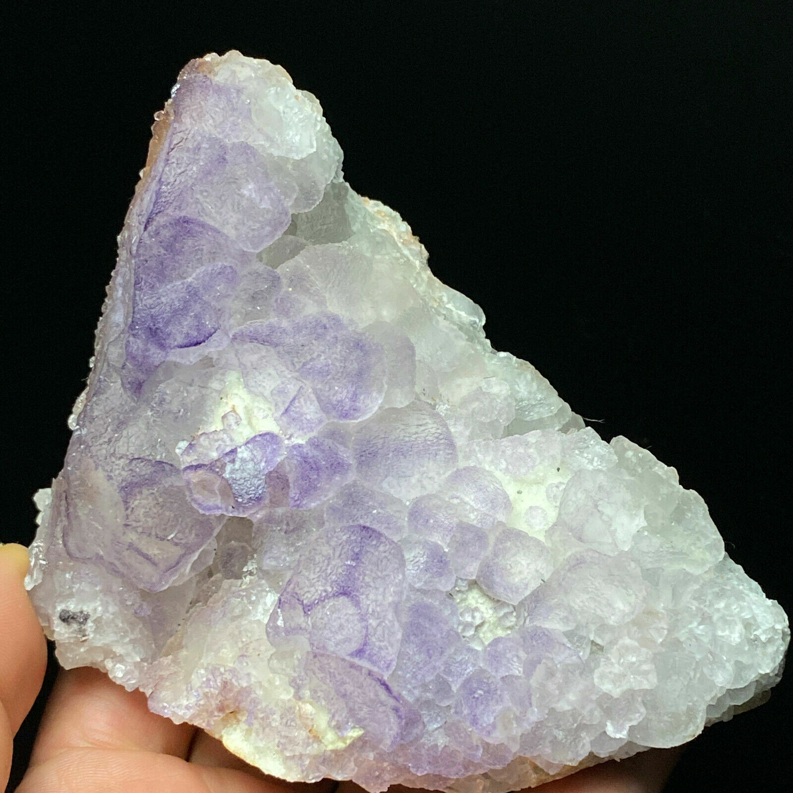 388g Translucent Purple QR Code Fluorite & White Quartz Mineral Specimen