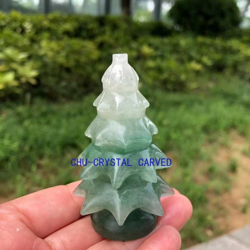 ‌Natural Crystal Christmas Tree Handmade Quartz Carving Holiday Gift for Family‌