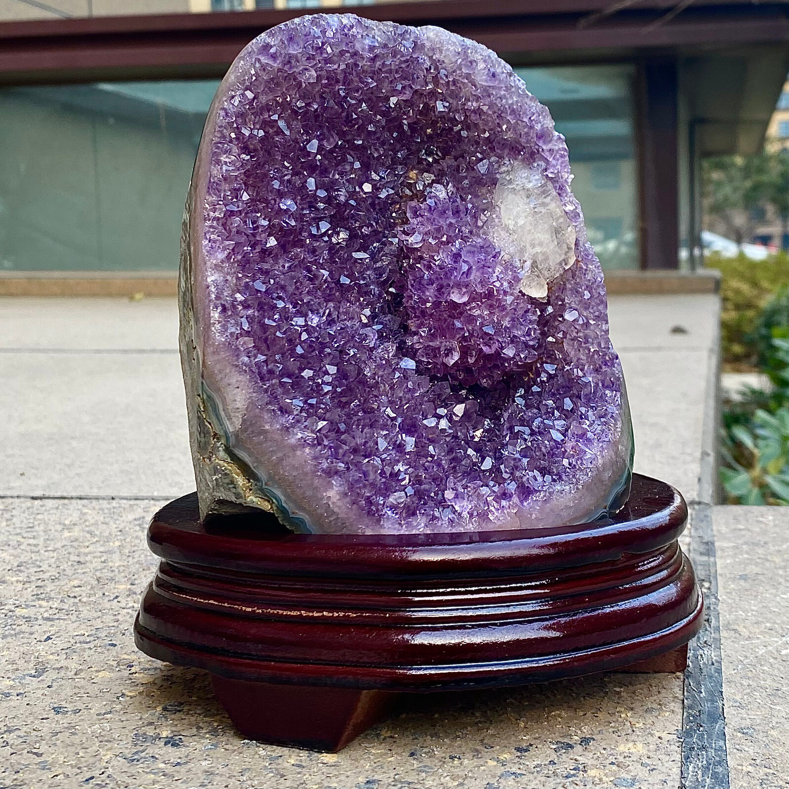 6.65LB Natural Uruguayan Amethyst Quartz Cave Geode Crystal Healing+base