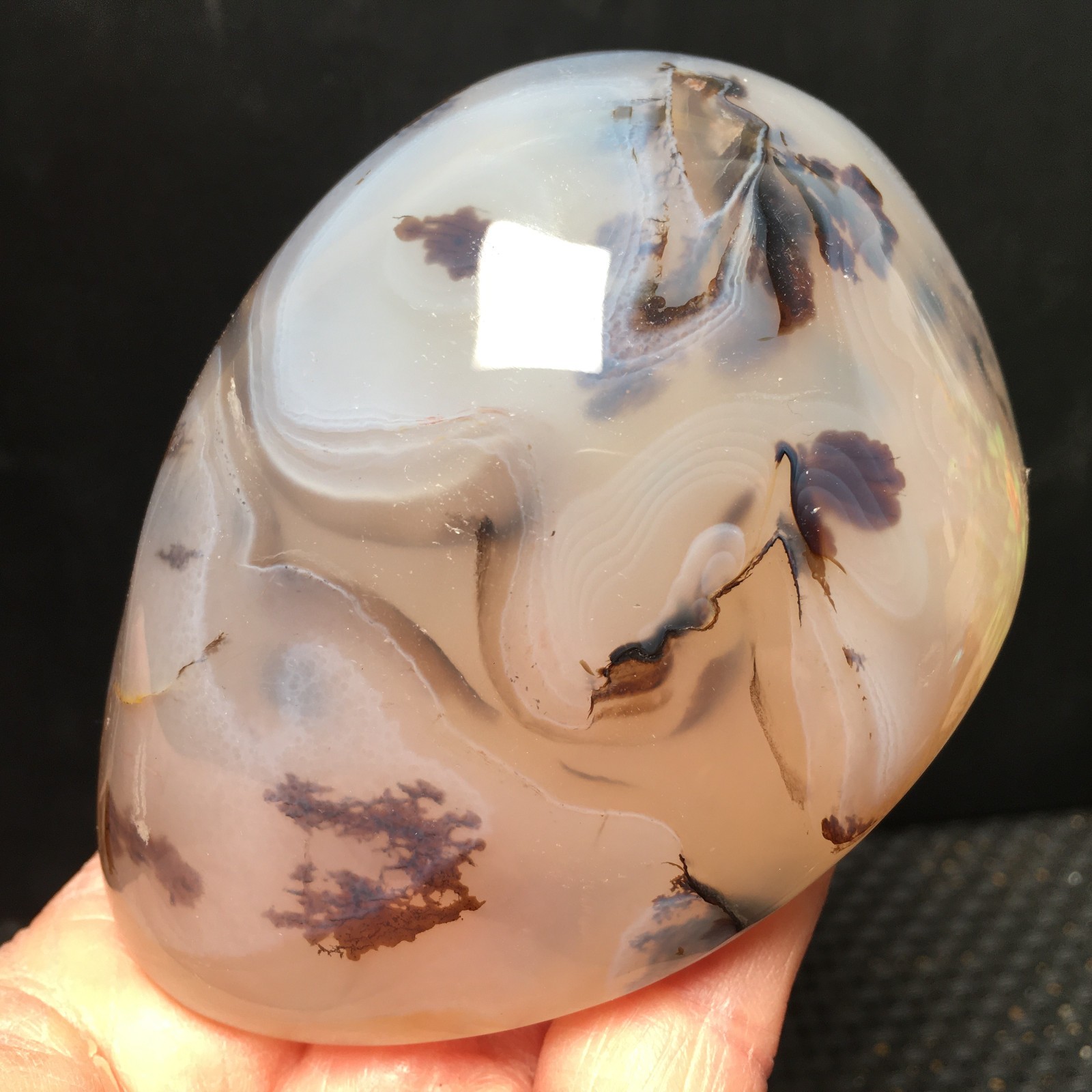 500g Natural Polished Aquatic Plants Agate Crystal Specimen fb1159