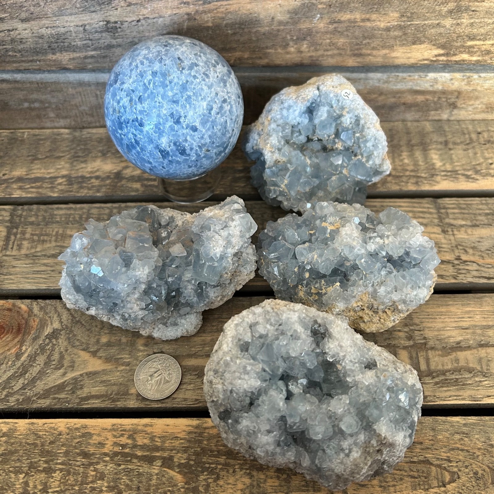 Celestite Crystal Bulk Lot | Sphere 75mm | Raw Clusters 4.5lb Free Shipping
