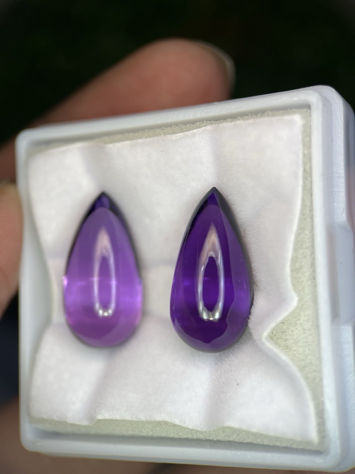 Rare Natural AAA Amethyst Teardrop Gemstone Pair For Earring Making