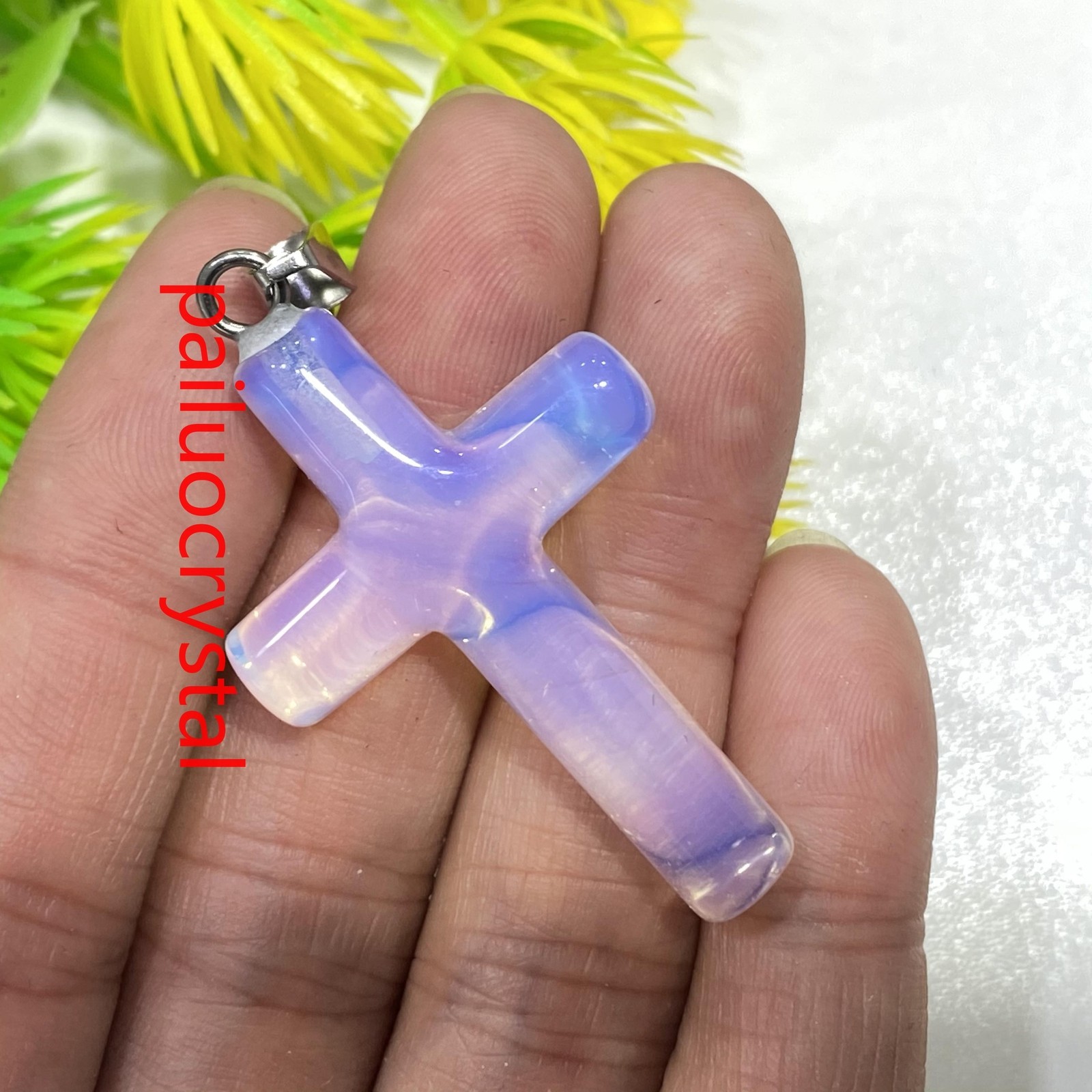 1.8″ Opalite Cross Quartz Crystal Skull Carved Pendant Reiki Healing Gem 1pc