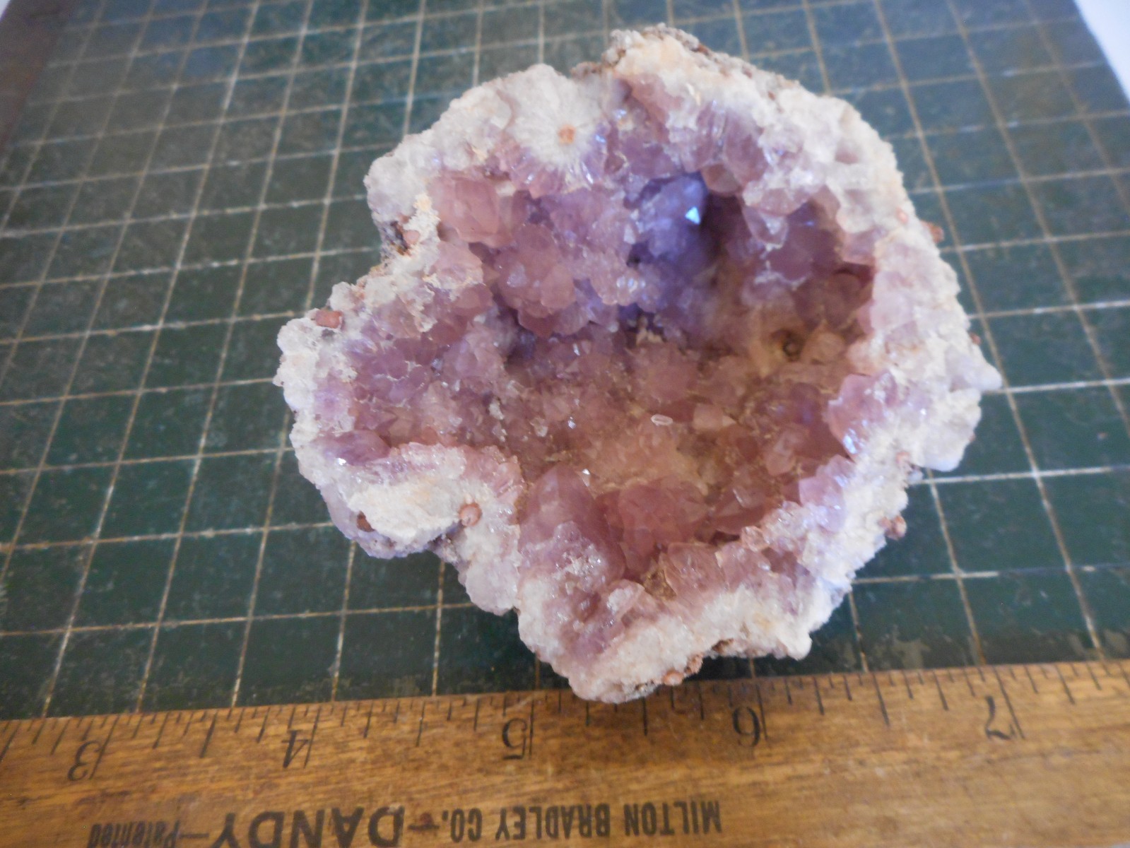 Rare Rose Quartz Crystal Cluster Geode. Pink Stone Specimen Brazil RQ53