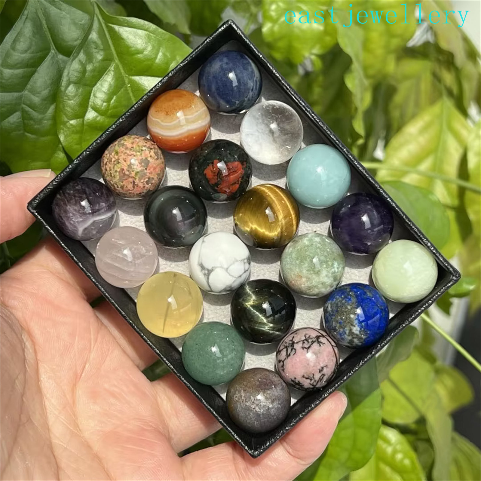 20x Wholesale Natural Mixed sphere quartz crystal ball reiki healing 15mm+ box