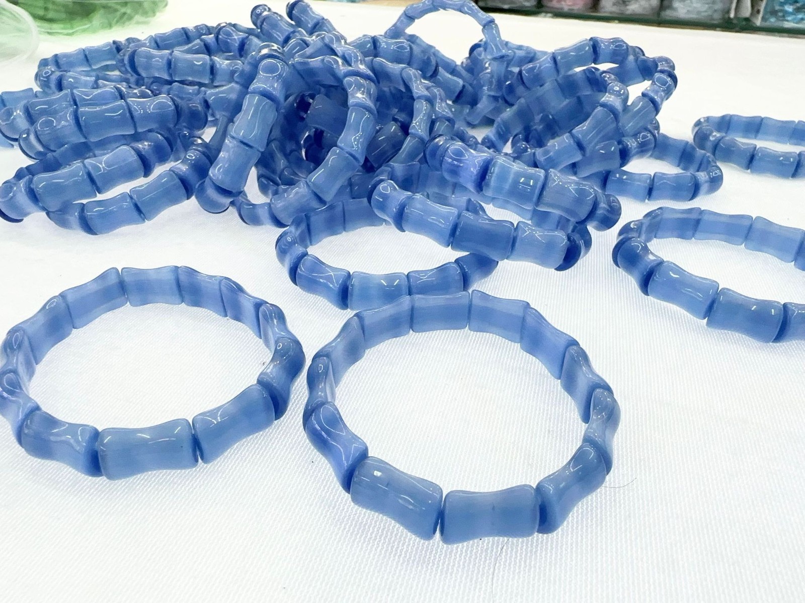 5pcs Fashion cat eye stone bamboo knot bracelet 11 * 18mm seven color