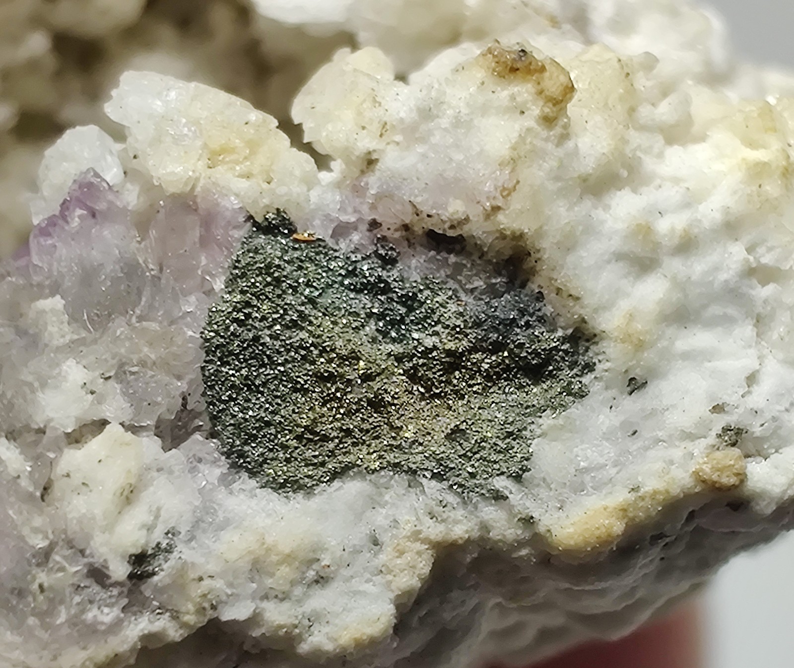 Excellent Witherite specimen, Peach UV. Minerva Mine, Illinois. 213 grams.