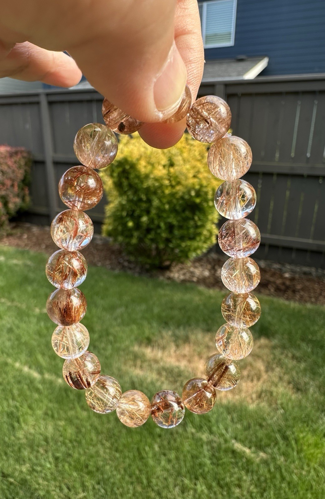 9mm+ Rutilated Quartz Bracelet