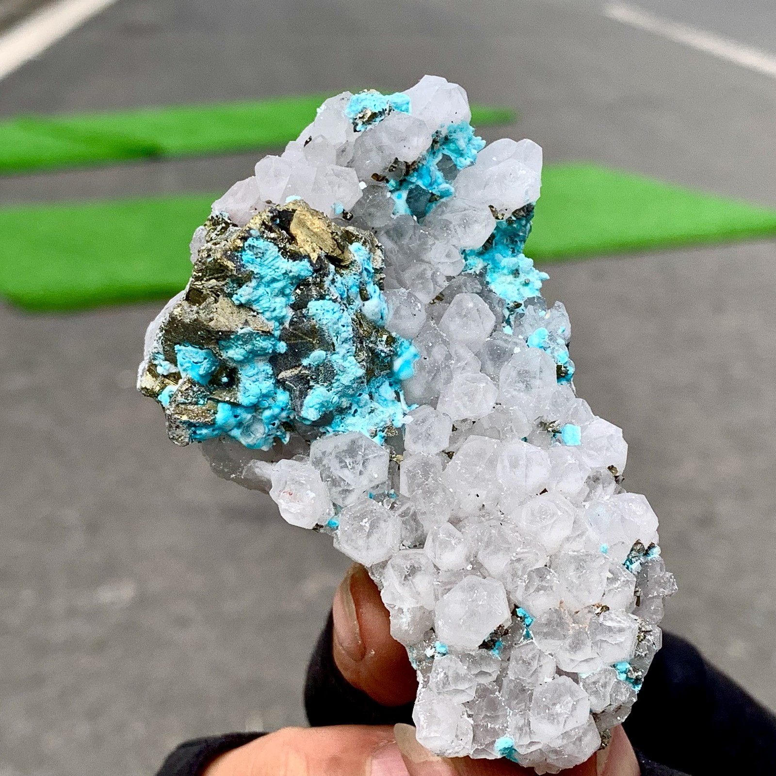 146G New Find gibbsite with clean gypsum Cluster Mineral Specimen