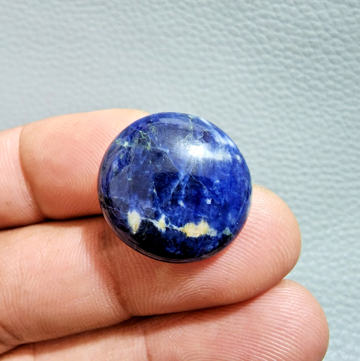 18 Crt Glowing AAA+ African Sodalite Cabochon Round Shape Loose Gemstone Jewelry