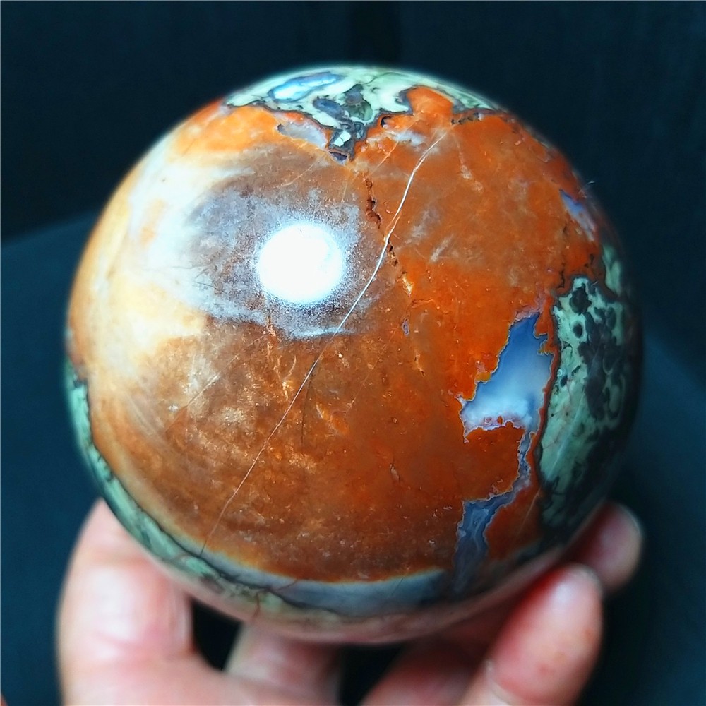 RARE 615.2g 76mm Natural Polished Colorful Agate Crystal Ball Healing A4894