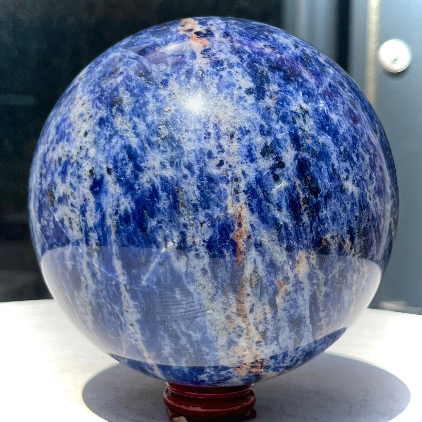Genuine Blue Sodalite Sphere Unique Spiritual Healing Crystal Ball Gift 4.6 lb