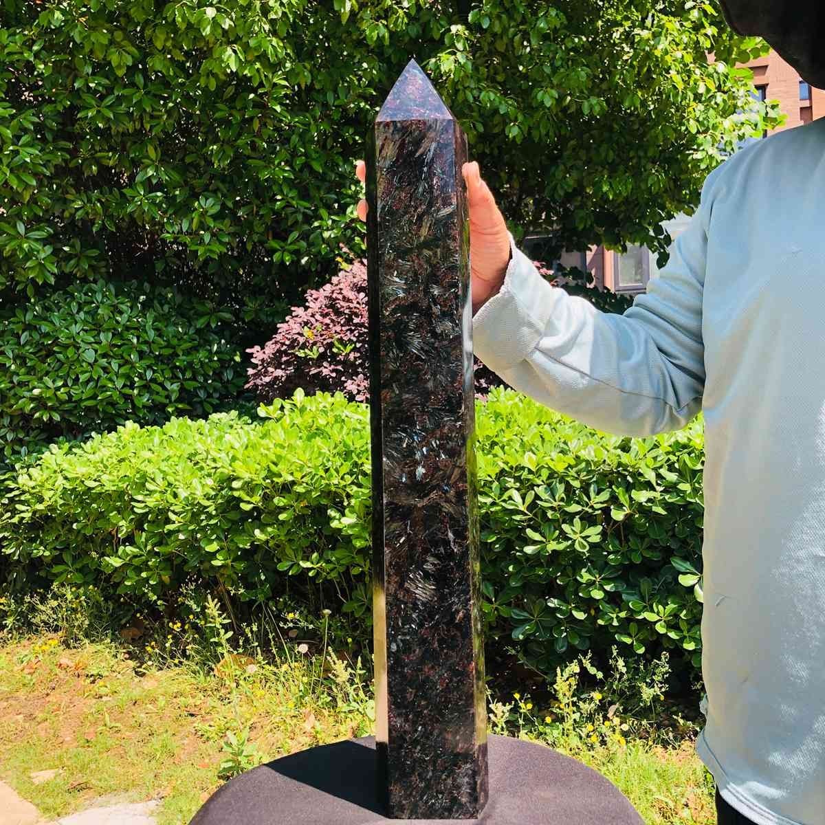 14.69LB Natural Fireworks Stone Obelisk Quartz Tower Crystal Wand Point Healing
