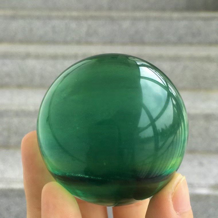 5cm Natural green fluorite Quartz Sphere Crystal Energy Ball Reiki Healing