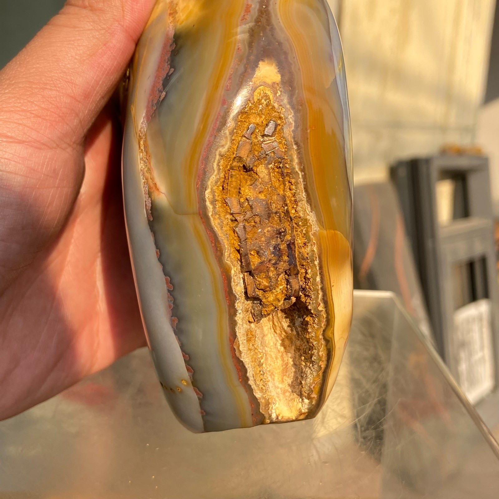 2.72LB High Quality Natural Colourful Chalcedony Agate Crystal Reiki Healing