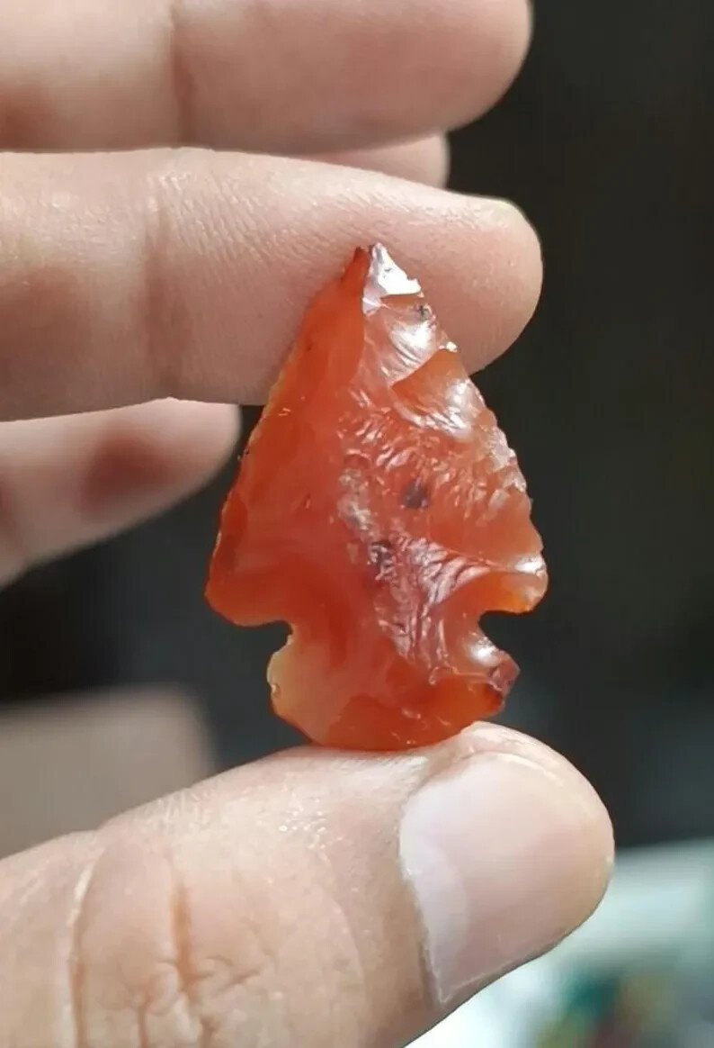 Premium Natural Carnelian Arrowhead Gemstone Carving for Jewelry Making