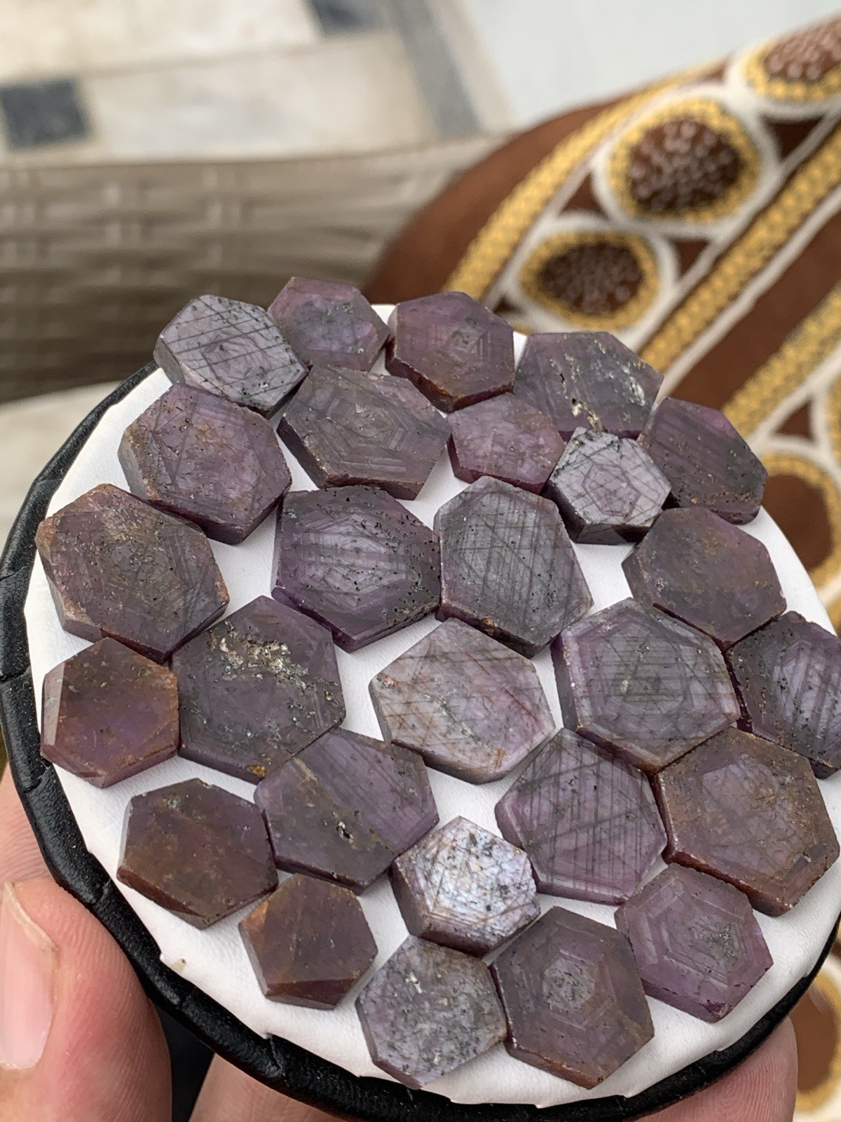 360 Carats Polished Beautiful Ruby Slices Corundum- Corundum Ruby Slices.