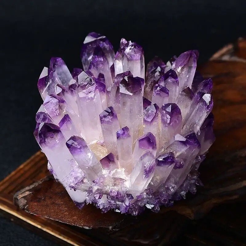 400g+ Raw Light Purple Phantom Amethyst Cluster Crystal Vug Specimens Ornament