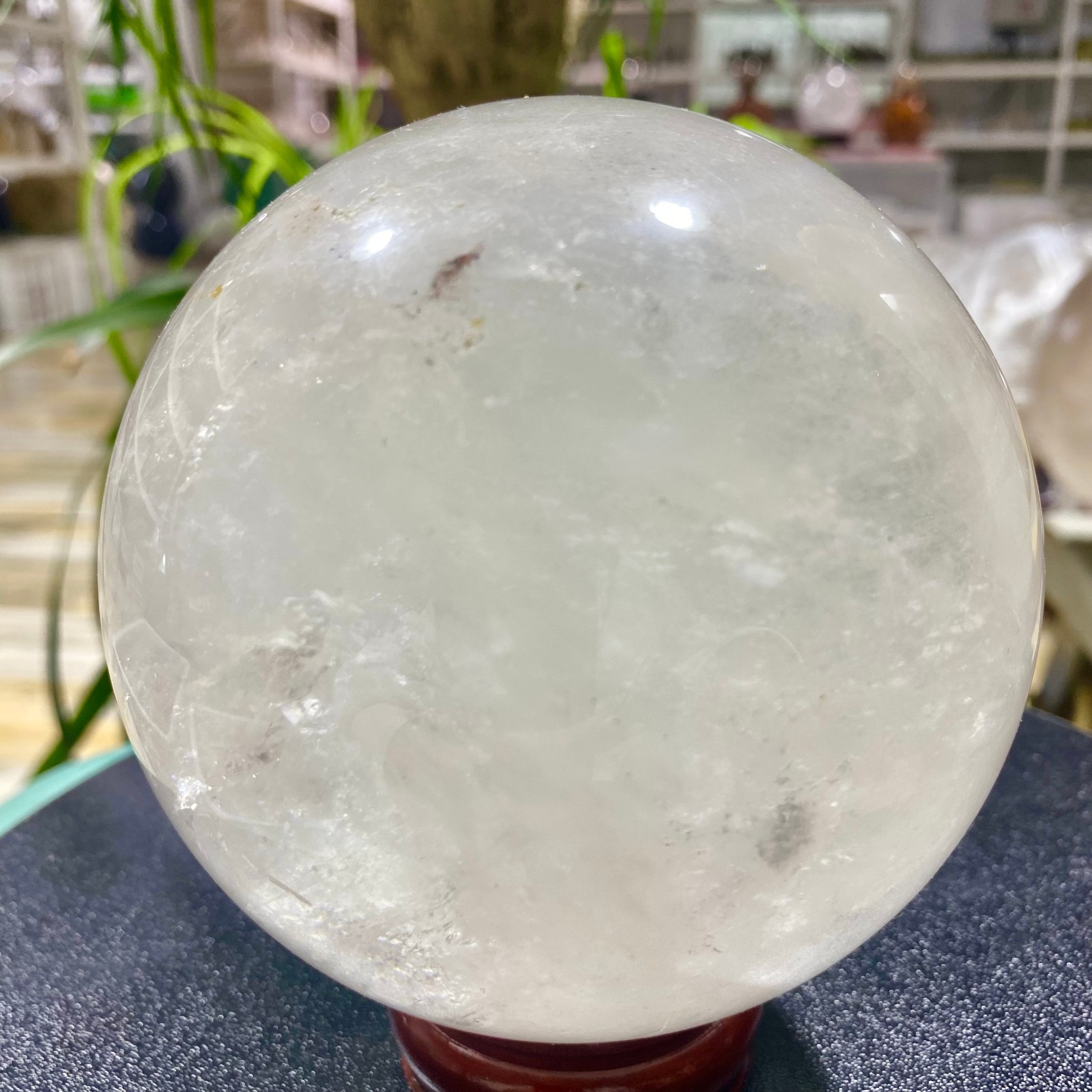 3.96LB white crystal transparent quartz crystal ball Reiki repair