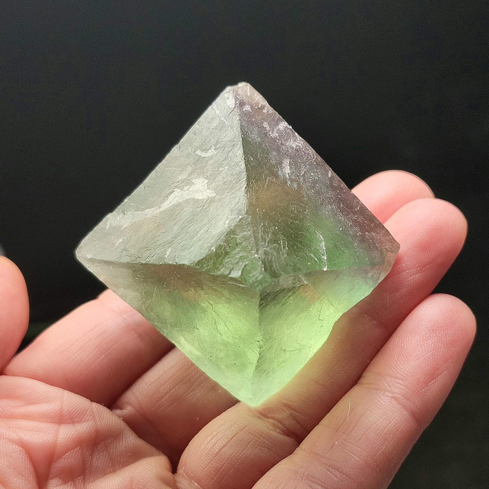 Green Fluorite Octahedron Crystal