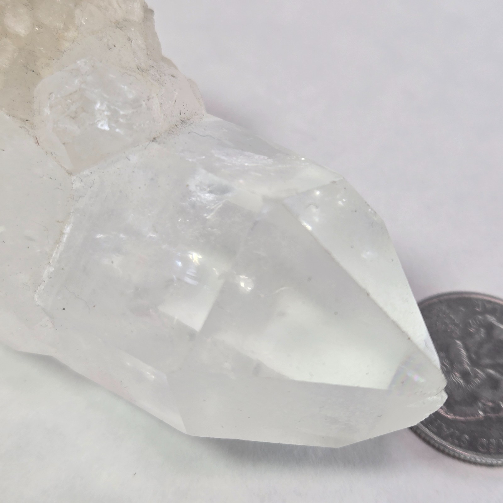 Clear Quartz Crystal Cluster with Feldspar Matrix – Natural Terminated Quartz
