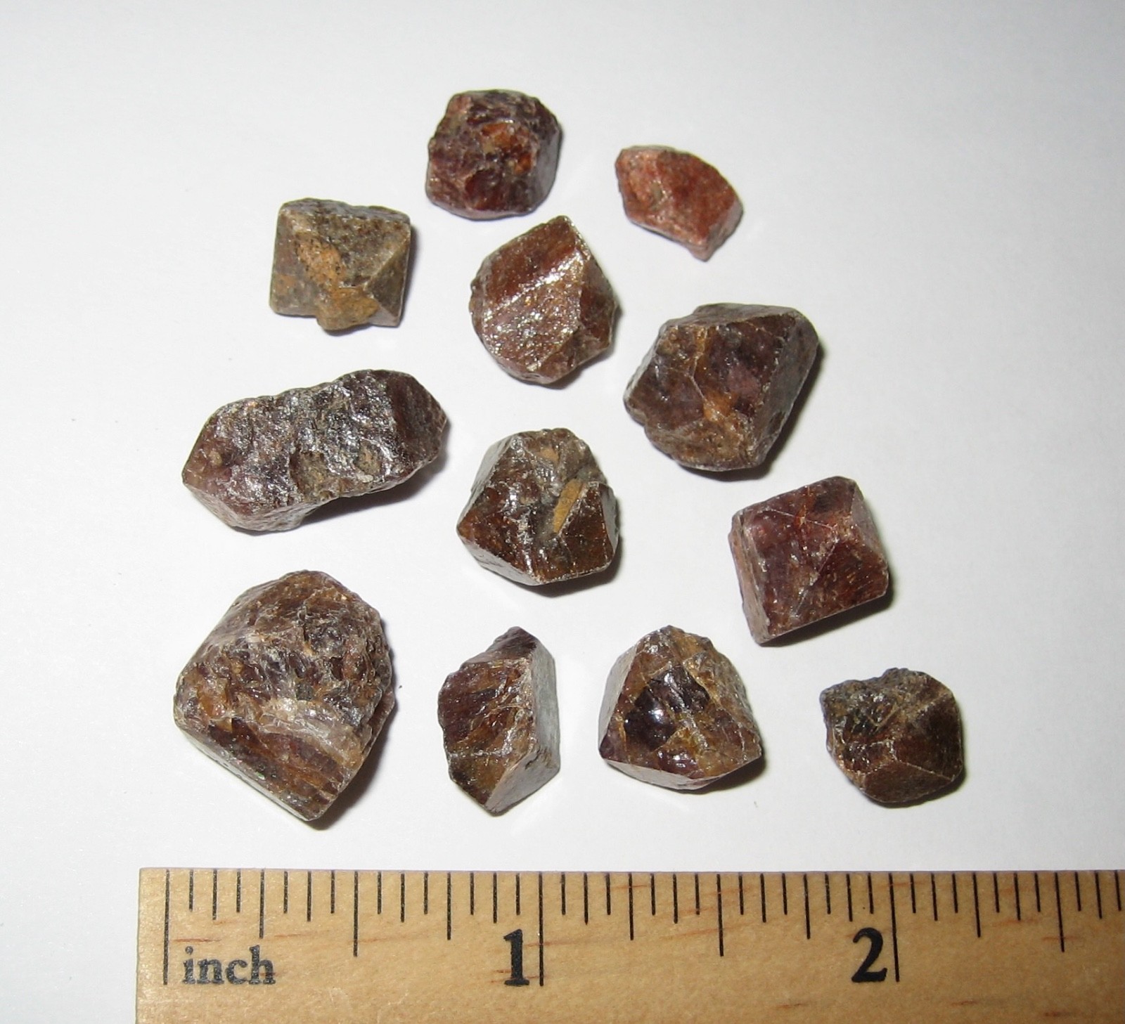 12 SMALL NATURAL 0.3″- 0.6″ ZIRCON CRYSTAL MINERALS FROM BRAZIL ~ 33.5grams *1