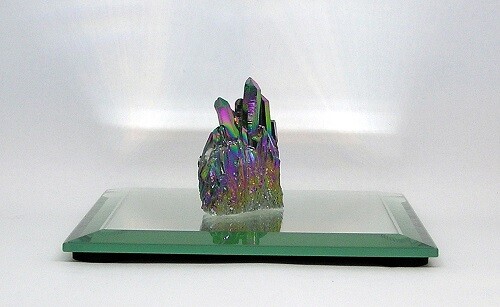 Natural Crystal Point Quartz Specimen, Titanium CVD 40 X 34 X 15 mm, 0.7 Oz